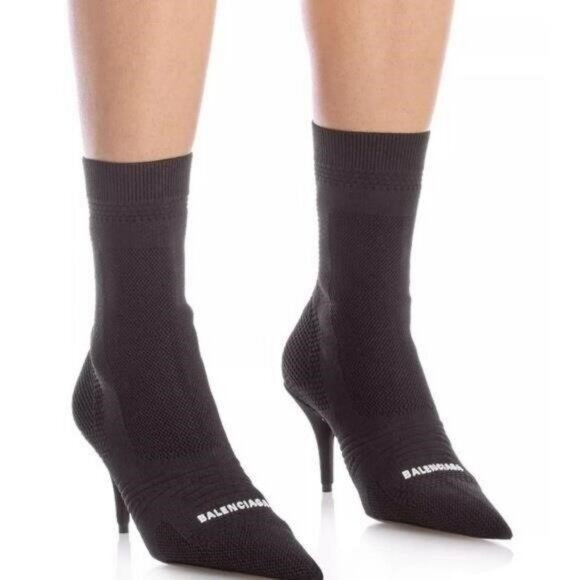 Balenciaga Women’s Knife 20 Knit High Heel Booties–Sleek, Sharp, and Chic!” - Picture 1 of 10
